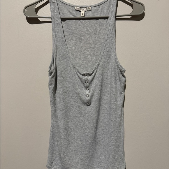 Express Tops - Express Heather Gray Buttoned Tank Top